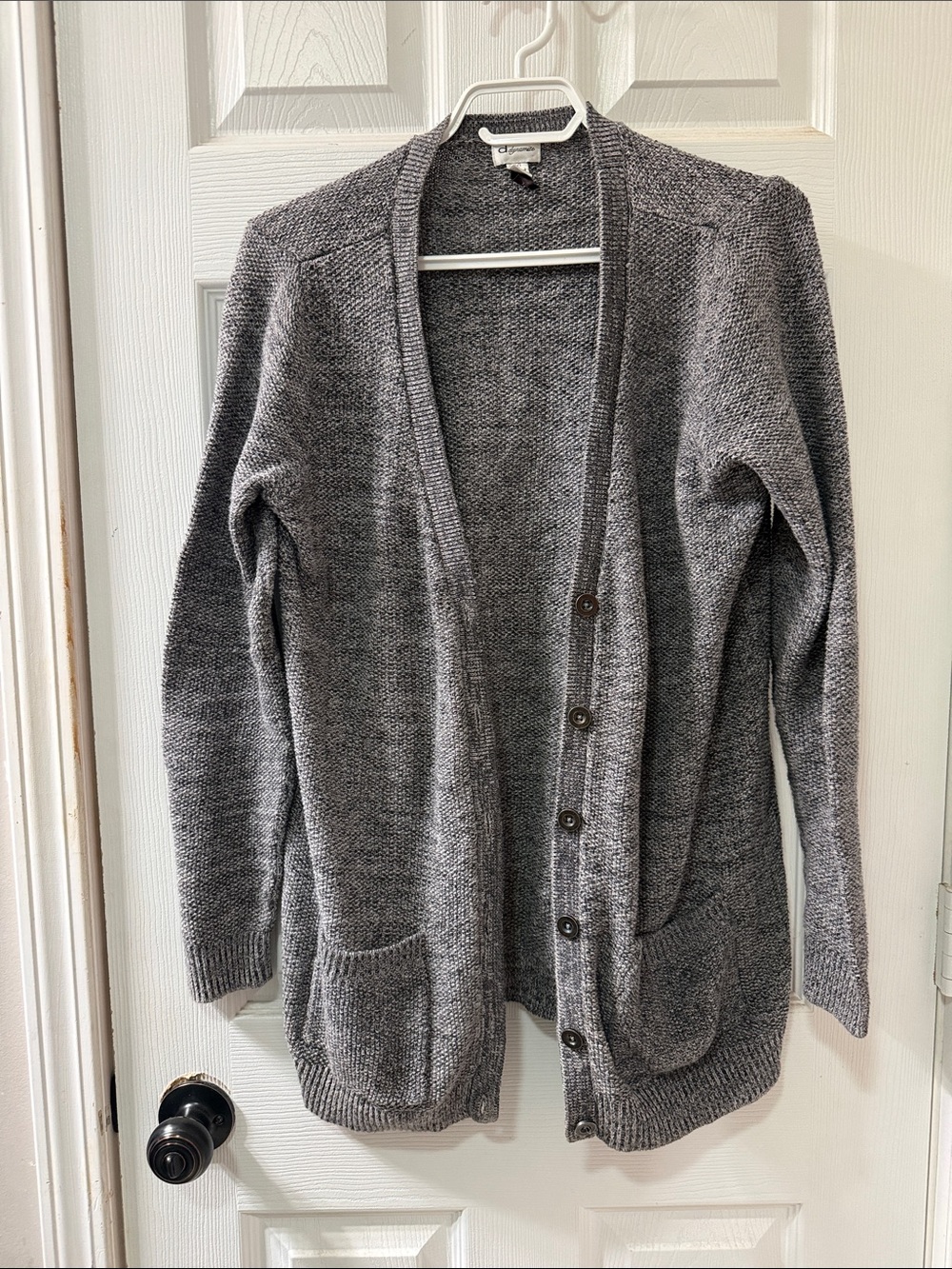 Dynamite Grey Open Front Knit Cardigan with Pockets - Size Large
